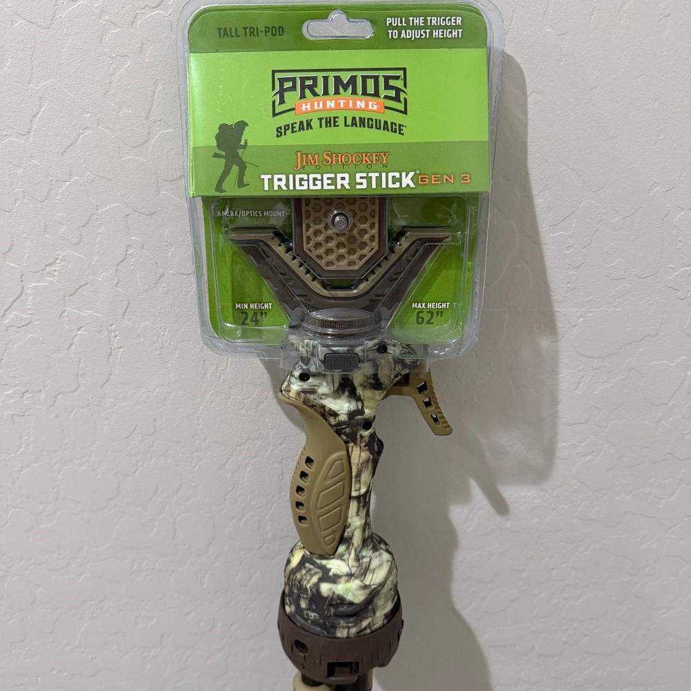 Primos Jim Shockey Edition Trigger Stick Gen 3 Tall Tri-Pod Camo 24-62in New